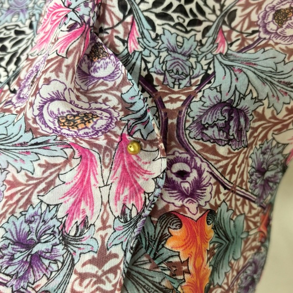 Boston Proper Vintage Sheer Ruffle Blouse XXS - Picture 10 of 10